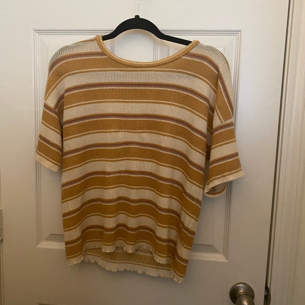 Super Cute Yellow Striped Top
